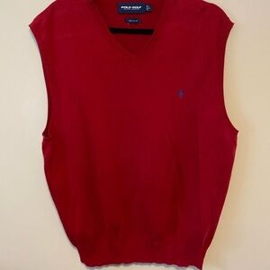 Vintage Men’s Polo Golf by Ralph Lauren Sweater Vest size L Cotton Red